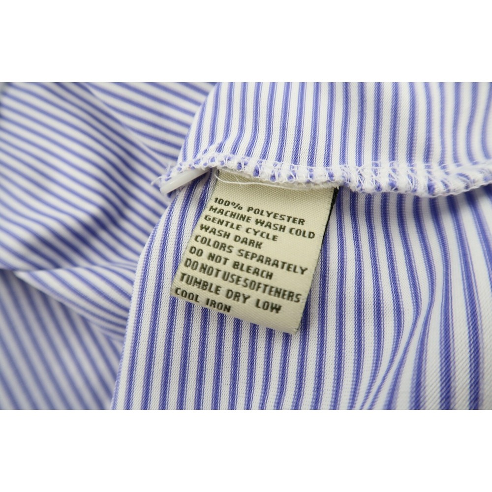 Donald Ross Mens Medium Purple Striped Golf Performance Short Sleeve Polo Shirt - Picture 5 of 6